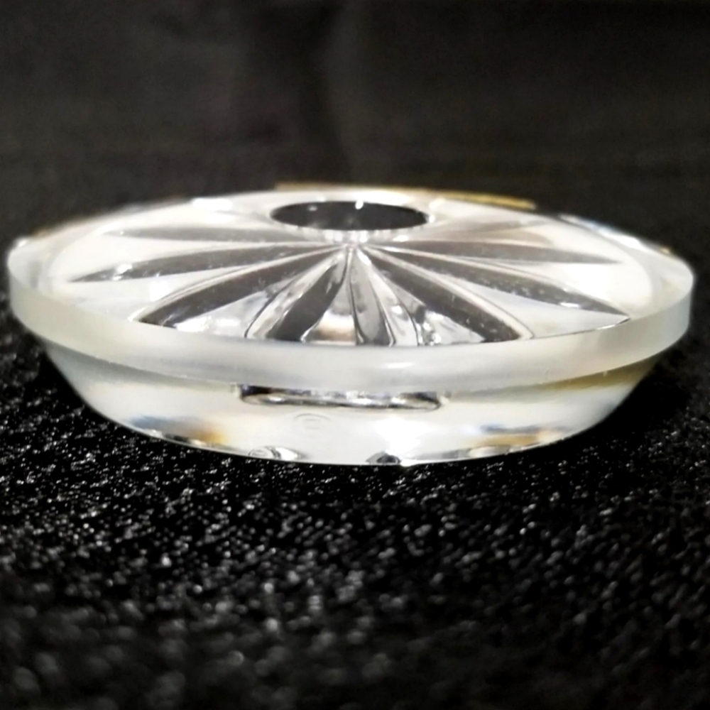 2 -Vintage Hand Cut Round Clear Crystal Candle Holders KJK Made in West Germany